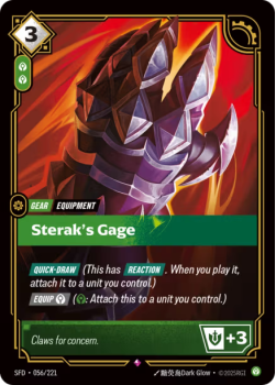 Sterak's Gage single card from Riftbound : League of Legends Card Game