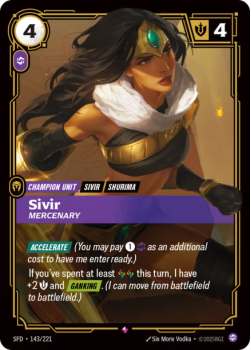 Sivir, Mercenary single card from Riftbound : League of Legends Card Game