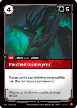Perched Grimwyrm single card from Riftbound : League of Legends Card Game