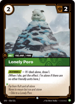Lonely Poro (FOIL) single card from Riftbound : League of Legends Card Game