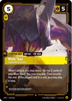 Rek'Sai, Swarm Queen single card from Riftbound : League of Legends Card Game