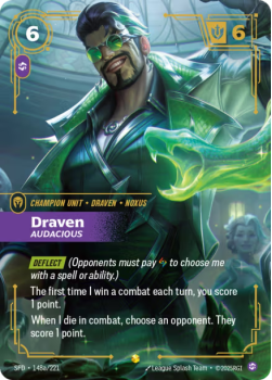 Draven, Audacious (Alternate Art) single card from Riftbound : League of Legends Card Game