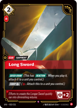 Long Sword single card from Riftbound : League of Legends Card Game