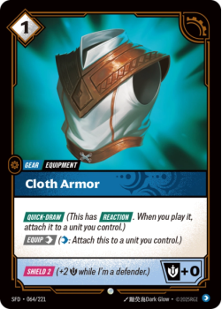 Cloth Armor (FOIL) single card from Riftbound : League of Legends Card Game