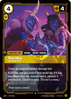 Soraka, Wanderer single card from Riftbound : League of Legends Card Game