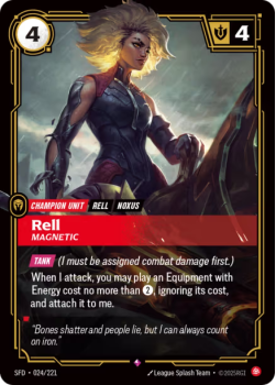Rell, Magnetic single card from Riftbound : League of Legends Card Game