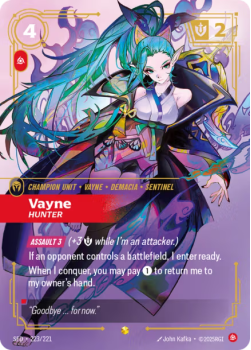 Vayne, Hunter single card from Riftbound : League of Legends Card Game