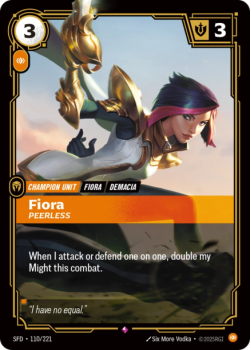 Fiora, Peerless single card from Riftbound : League of Legends Card Game