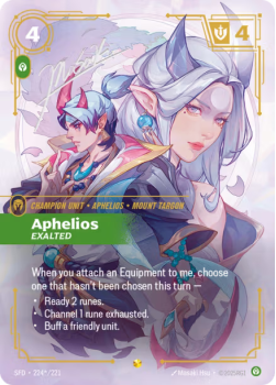 Aphelios, Exalted (Signature) single card from Riftbound : League of Legends Card Game