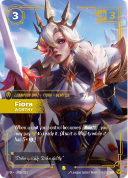 Fiora, Worthy (Alternate Art) single card from Riftbound : League of Legends Card Game