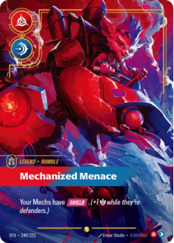 Mechanized Menace single card from Riftbound : League of Legends Card Game