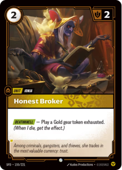 Honest Broker single card from Riftbound : League of Legends Card Game