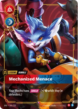 Mechanized Menace single card from Riftbound : League of Legends Card Game