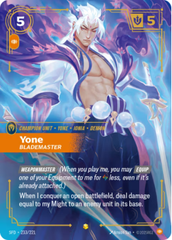 Yone, Blademaster single card from Riftbound : League of Legends Card Game