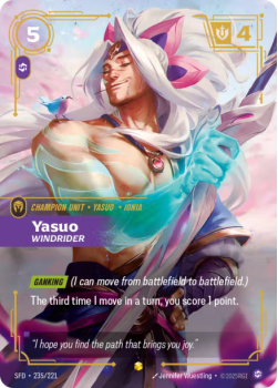 Yasuo, Windrider single card from Riftbound : League of Legends Card Game
