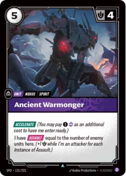 Ancient Warmonger single card from Riftbound : League of Legends Card Game