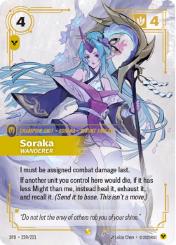 Soraka, Wanderer single card from Riftbound : League of Legends Card Game
