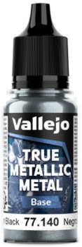 Acrylicos Vallejo True Metallic Metal : Base Obsidian Black