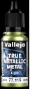 Acrylicos Vallejo True Metallic Metal : Light Amber Green