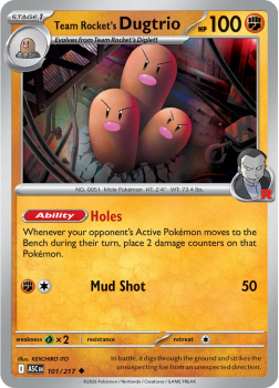 Team Rocket's Dugtrio single card from Pokemon