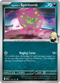 Cynthia's Spiritomb single card from Pokemon