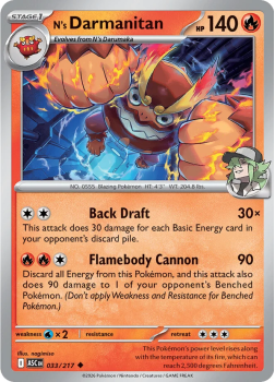 N's Darmanitan single card from Pokemon