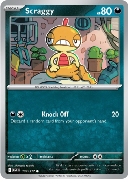 Scraggy single card from Pokemon