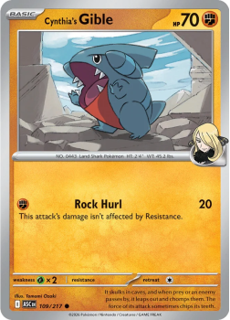 Cynthia's Gible single card from Pokemon