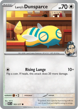Larry's Dunsparce single card from Pokemon