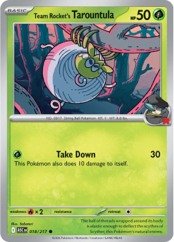 Team Rocket's Tarountula single card from Pokemon