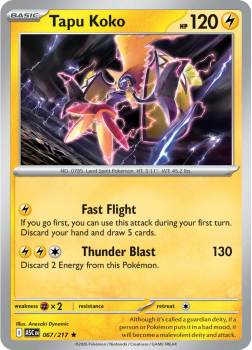 Tapu Koko single card from Pokemon