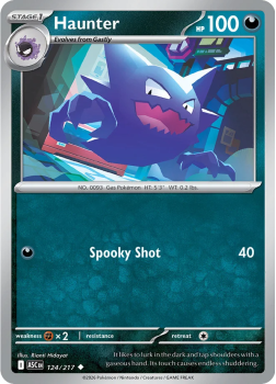 Haunter single card from Pokemon