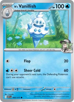 N's Vanillish single card from Pokemon
