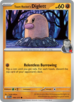 Team Rocket's Diglett single card from Pokemon