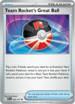 Team Rocket's Great Ball single card from Pokemon