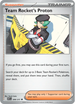 Team Rocket's Proton single card from Pokemon