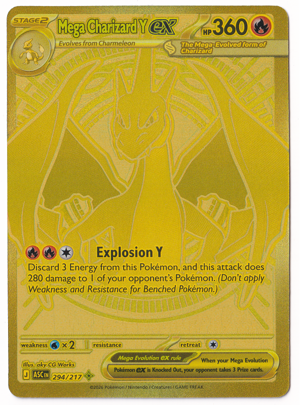 Mega Charizard Y ex : MEGA EVOLUTION - ASCENDED HEROES 294/217 - Pokemon  Single Card