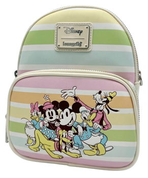 Loungefly - Mickey Friends Rainbow Stripes Convertible Crossbody Bag