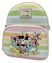 Loungefly - Mickey Friends Rainbow Stripes Convertible Crossbody Bag