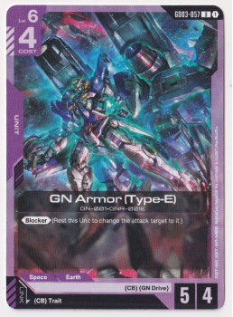 GN Armor (Type-E) single card from Gundam Card Game
