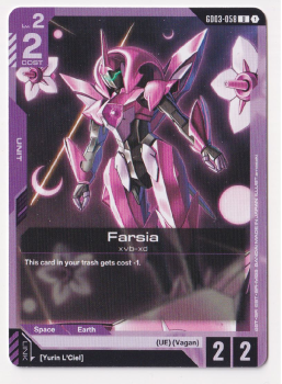 Farsia single card from Gundam Card Game