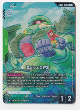 Zaku Ⅱ FZ (R+) single card from Gundam Card Game