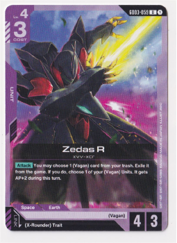 Zedas R single card from Gundam Card Game