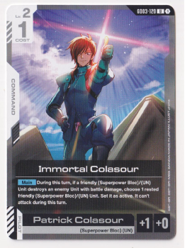 Immortal Colasour single card from Gundam Card Game