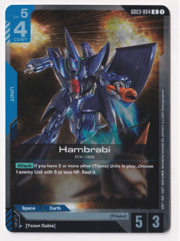 Hambrabi single card from Gundam Card Game