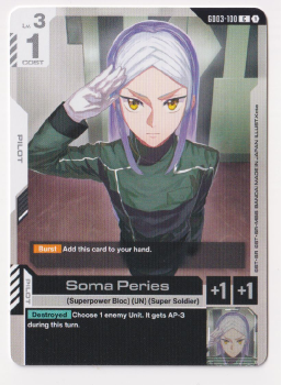 Soma Peries single card from Gundam Card Game