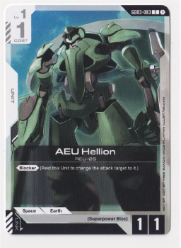 AEU Hellion single card from Gundam Card Game