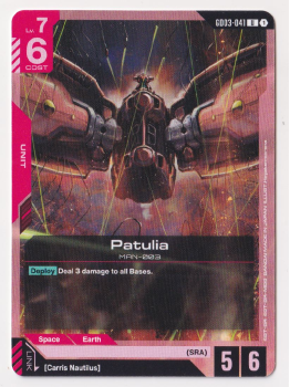 Patulia single card from Gundam Card Game