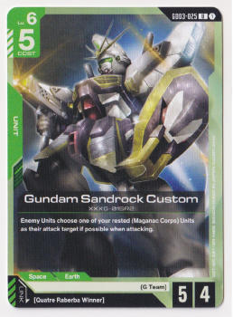 Gundam Sandrock Custom single card from Gundam Card Game