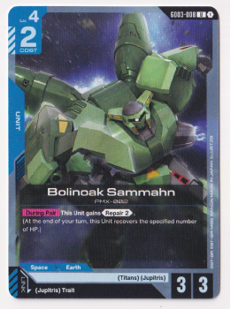 Bolinoak Sammahn single card from Gundam Card Game